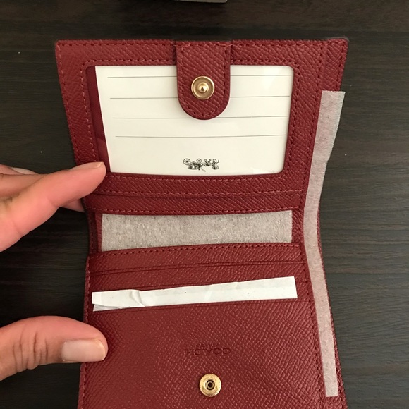 Coach Snap Card Case Wallet In Poppy - Picture 3 of 7